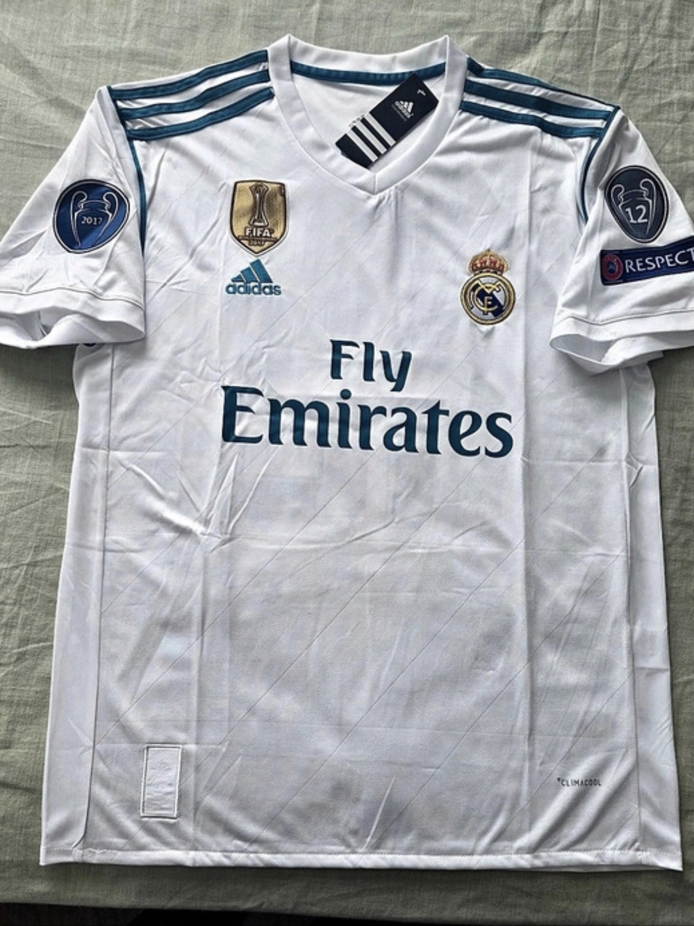Real Madrid Home Jersey 2017/18 Marcelo 12 White & Blue Medium